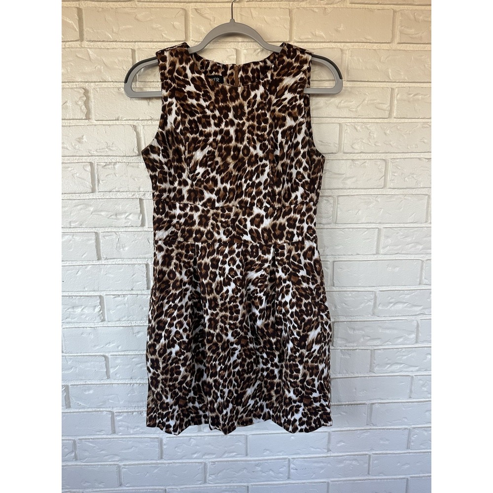 A. Byer Leopard Print Fit & Flare Dress Size 11 Y2K Mob Wife Dress With Pockets